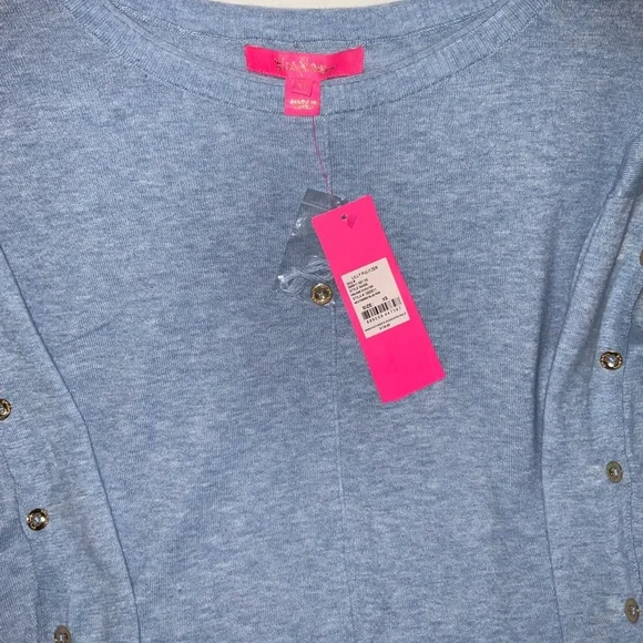 Lilly Pulitzer NWT Melenie Sweater Heathered Blue Peri Size XS,M - Picture 5 of 8